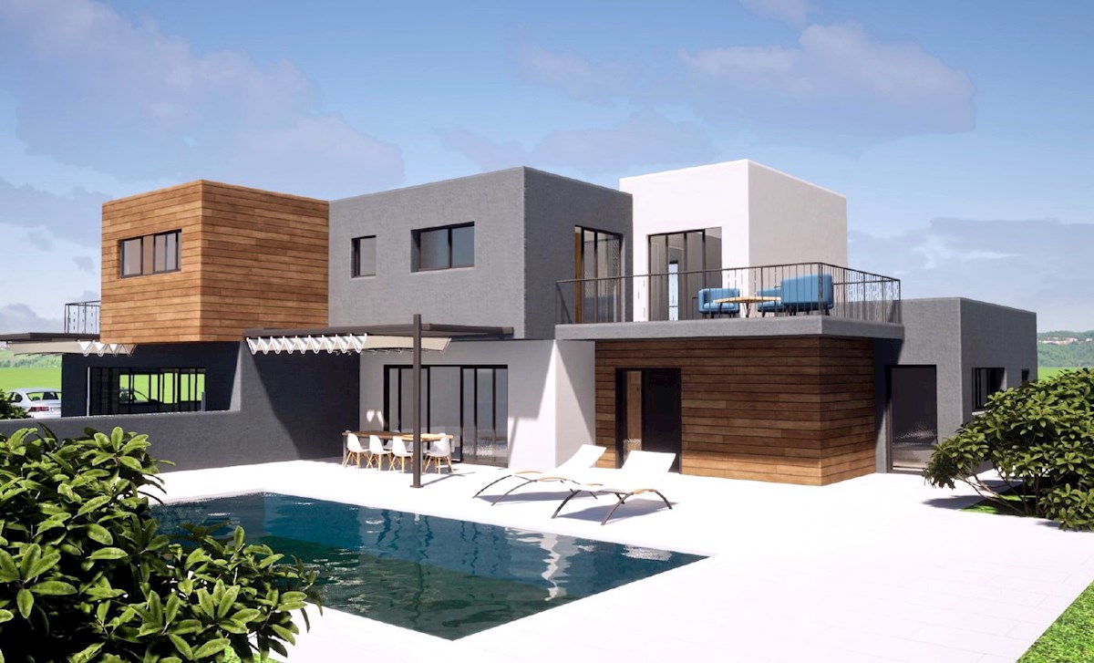 A new modern semi-detached house with a swimming pool in the vicinity of Poreč