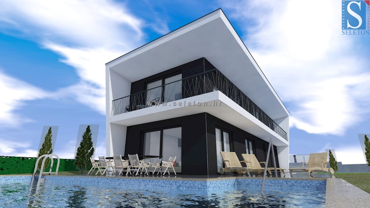 Modern detached house of 243 m2 with a 36 m2 pool in the vicinity of Poreč - under construction