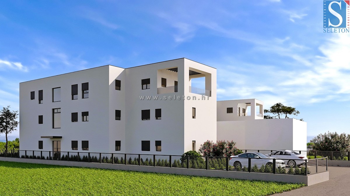 Poreč, apartment under construction of 95 m2, 1st floor, approx. 800 m from the sea (airline)