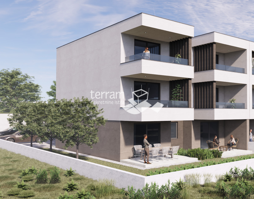 Istra, Pula, Valdebek stan 97,40m2, prizemlje, vrt 180m2, garaža, NOVO, #prodaja