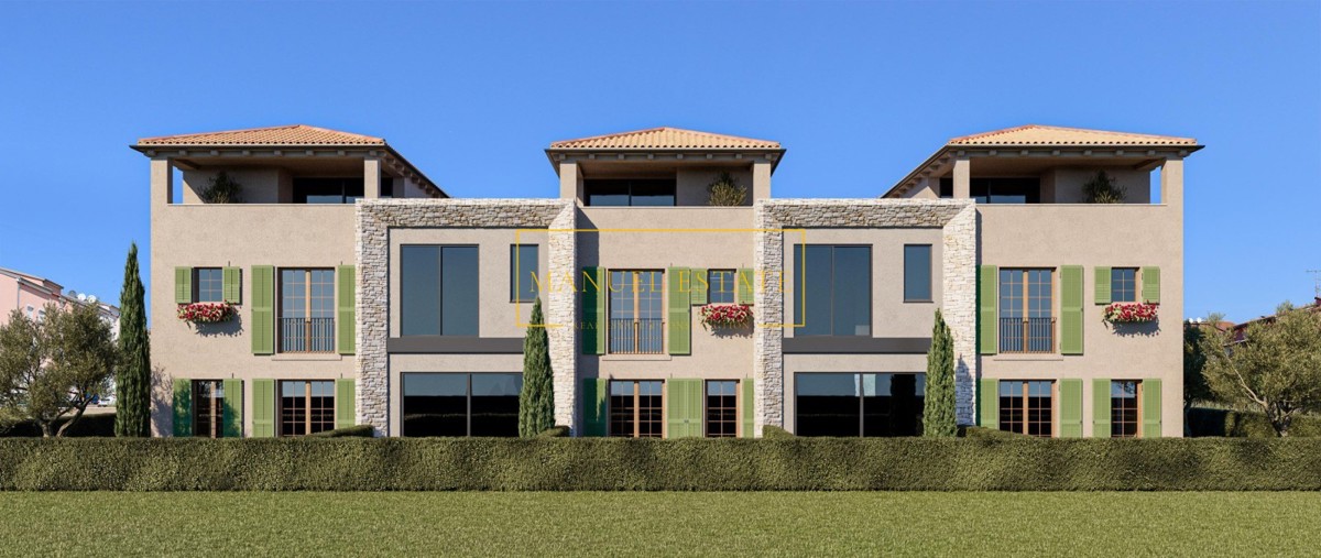 MODERNA KUĆA 87M2 U NIZU S VRTOM I PRIVATNOŠĆU, BLIZU POREČA, ISTRA!